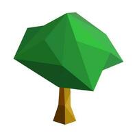 Abstract low poly tree icon isolated. Geometric polygonal style. 3d low poly. vector