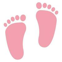 Baby girl footprint icon. Vector flat illustration