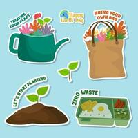 Collection of Earth Day Elements Flat Illustration design vector