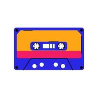 Audio cassette tape in trendy style isolated on a white background. Concept of 80s 90s. vector