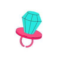 Toy diamond ring in the style of the 90s. vector