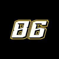 Vector Sport Racing Number Template