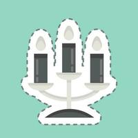 Sticker line cut Candelabra. related to Decoration symbol. simple design editable. simple illustration vector