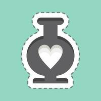 Sticker line cut Vase. related to Decoration symbol. simple design editable. simple illustration vector