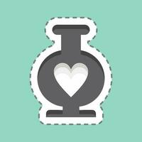 Sticker line cut Vase. related to Decoration symbol. simple design editable. simple illustration vector