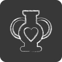 Icon Vase 2. related to Decoration symbol. chalk Style. simple design editable. simple illustration vector