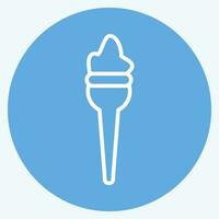 Icon Torch. related to Decoration symbol. blue eyes style. simple design editable. simple illustration vector