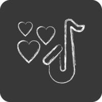 icono saxofón. relacionado a decoración símbolo. tiza estilo. sencillo diseño editable. sencillo ilustración vector