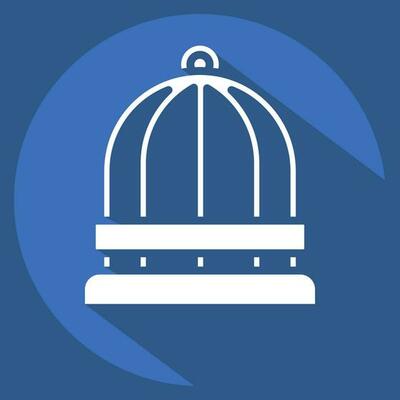 Icon Bird Cage. related to Decoration symbol. long shadow style. simple design editable. simple illustration