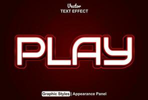 play text effect with red color graphic style editable vector