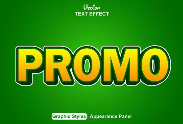 promo text effect with orange graphic style and editable.