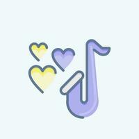 Icon Saxophone. related to Decoration symbol. doodle style. simple design editable. simple illustration vector