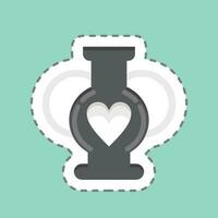 Sticker line cut Vase 2. related to Decoration symbol. simple design editable. simple illustration vector