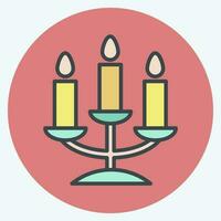 Icon Candelabra. related to Decoration symbol. color mate style. simple design editable. simple illustration vector
