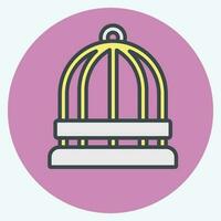 Icon Bird Cage. related to Decoration symbol. color mate style. simple design editable. simple illustration vector