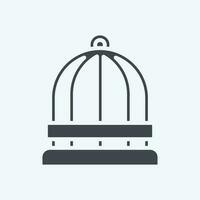 Icon Bird Cage. related to Decoration symbol. glyph style. simple design editable. simple illustration vector