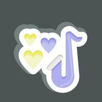 Sticker Saxophone. related to Decoration symbol. simple design editable. simple illustration vector