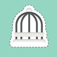 Sticker line cut Bird Cage. related to Decoration symbol. simple design editable. simple illustration vector