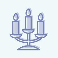 Icon Candelabra. related to Decoration symbol. two tone style. simple design editable. simple illustration vector