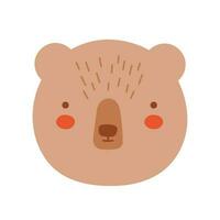 Kawaii Face Bear. Scandinavian face bear. Element for print, postcard and poster. Vector illustration