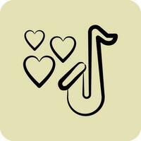 Icon Saxophone. related to Decoration symbol. hand drawn style. simple design editable. simple illustration vector