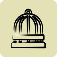 Icon Bird Cage. related to Decoration symbol. hand drawn style. simple design editable. simple illustration vector