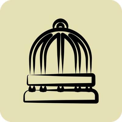 Icon Bird Cage. related to Decoration symbol. hand drawn style. simple design editable. simple illustration