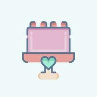 Icon Cake. related to Decoration symbol. doodle style. simple design editable. simple illustration vector