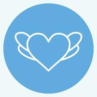 Icon Heart. related to Decoration symbol. blue eyes style. simple design editable. simple illustration vector