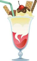 ice cream sundae vector