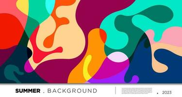 Vector colorful abstract fluid and geometric background for summer 2023