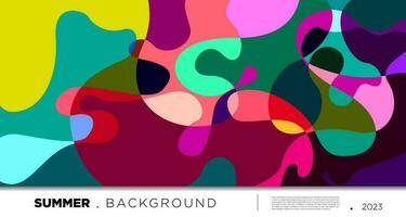 Vector colorful abstract fluid and geometric background for summer 2023