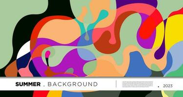 Vector colorful abstract fluid and geometric background for summer