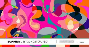 Vector colorful abstract fluid and geometric background for summer