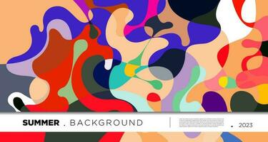 Vector colorful abstract fluid and geometric background for summer