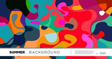 Vector colorful abstract fluid and geometric background for summer