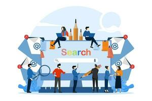 Web Search The business metaphor for search or research, Web search. Flat design business concept. Vector illustration concept for web banners, business presentations, advertising materials