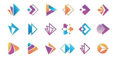 abstract media play logo. Play app logo collection, set of play button. media play icon set. vector