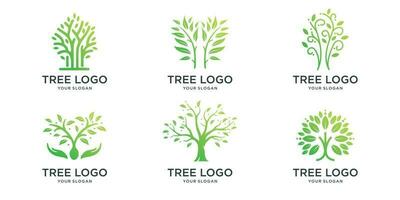 icon tree logo set design template. collection of tree inspirations logotype. vector