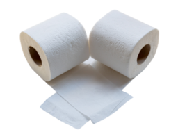 two rolls of white tissue paper or napkin isolated with clipping path png