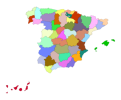 España mapa con multicolor administración mapa png