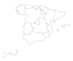 kaart van Spanje Aan de wit kleur png