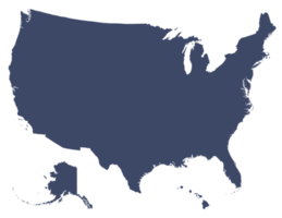 USA map, America map, United States of America map isolated on dark blue color png