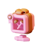 3d icono chocolate, rosado colección png