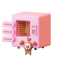 3d icoon chocola, roze verzameling png