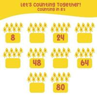 Counting animal for Preschool Children. Educational printable math worksheet. Counting practice. Vector file.