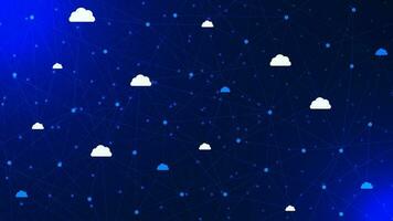 Digital data storage with cloud computing icons for web server technology concept background design. Vector illustration.