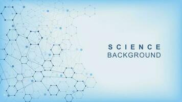 Modern abstract molecular structure for medical, chemistry and science concept background with cross shape. Vector illustration.