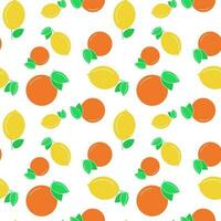 Seamless pattern with lemons and oranges vector