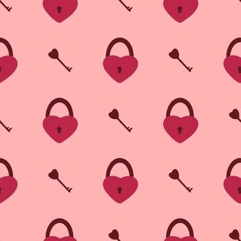 Lock with key seamless pattern vector